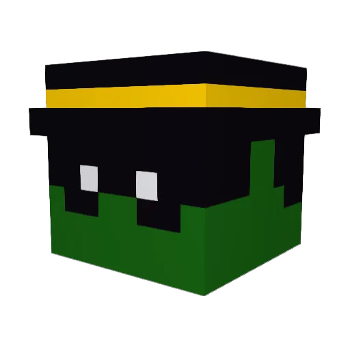 keyboard44 Minecraft avatar head, 3D render