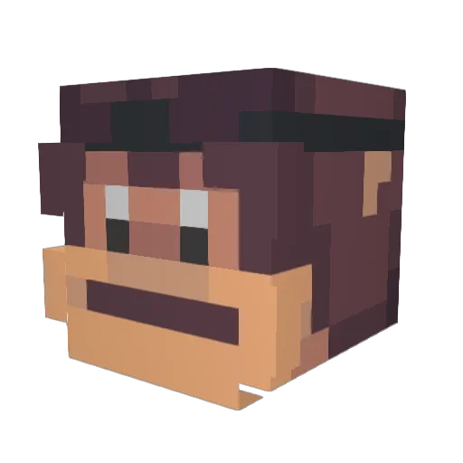 keyeed Minecraft avatar head, 3D render