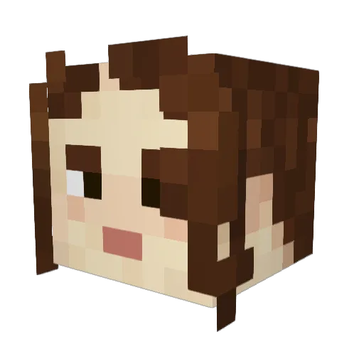 keyholes Minecraft avatar head, 3D render