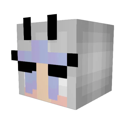 keykat Minecraft avatar head, 3D render