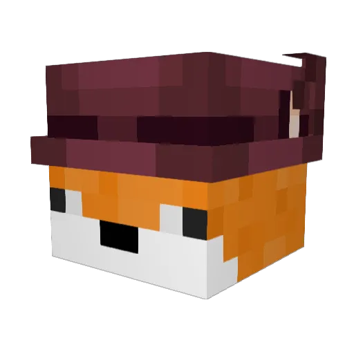kfox Minecraft avatar head, 3D render