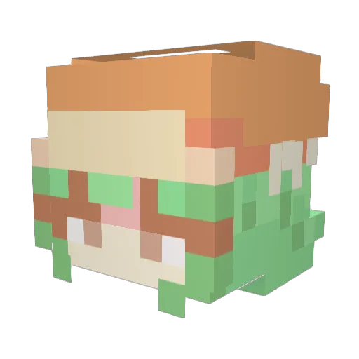 khakii_ Minecraft avatar head, 3D render