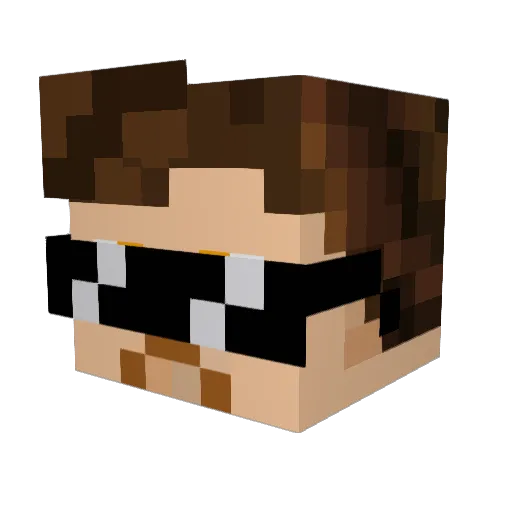 khaled___ Minecraft avatar head, 3D render