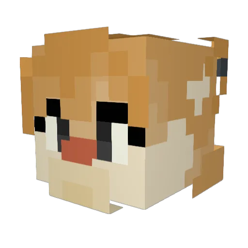 khijitora Minecraft avatar head, 3D render