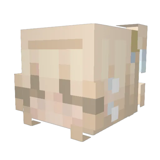 khloevibez Minecraft avatar head, 3D render