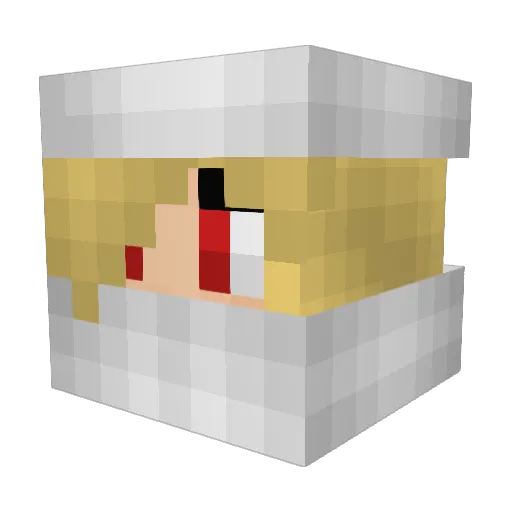 khoshek Minecraft avatar head, 3D render