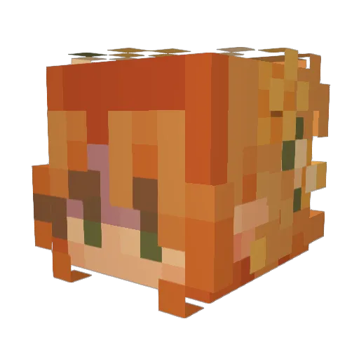 khuckled Minecraft avatar head, 3D render