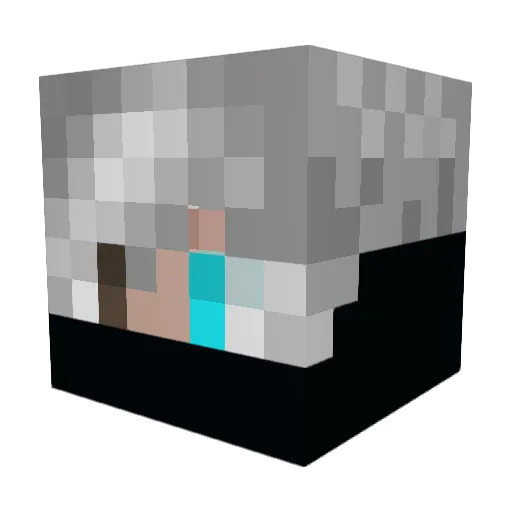 kiaffinity Minecraft avatar head, 3D render
