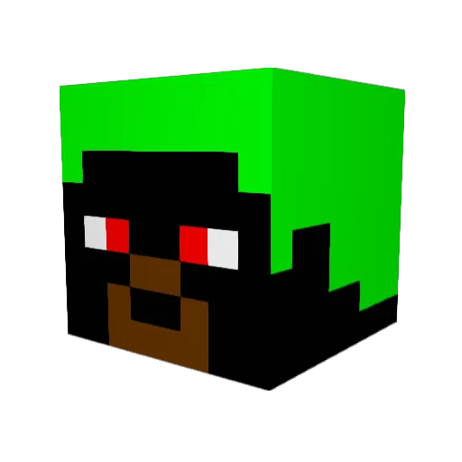 kiahnster Minecraft avatar head, 3D render