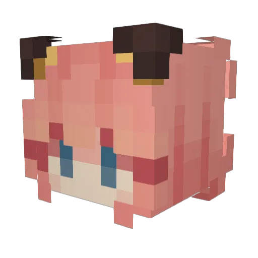 kianapupu Minecraft avatar head, 3D render