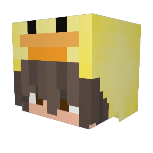 kiara2wavvy Minecraft avatar head, 3D render