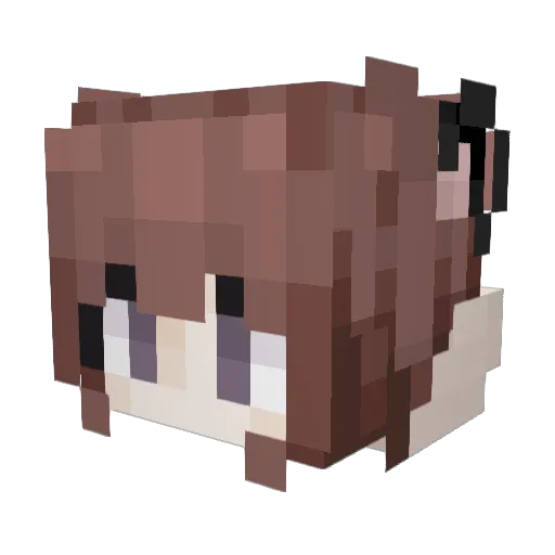 kiararawr Minecraft avatar head, 3D render