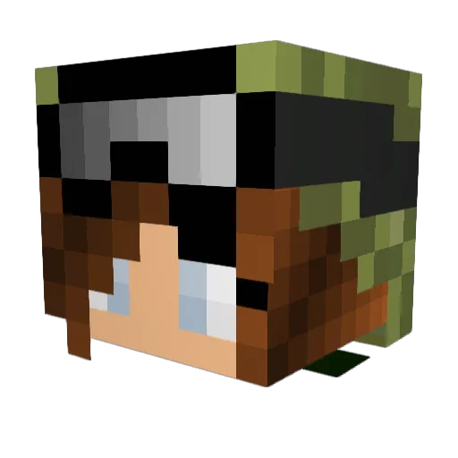 kiarawizard Minecraft avatar head, 3D render