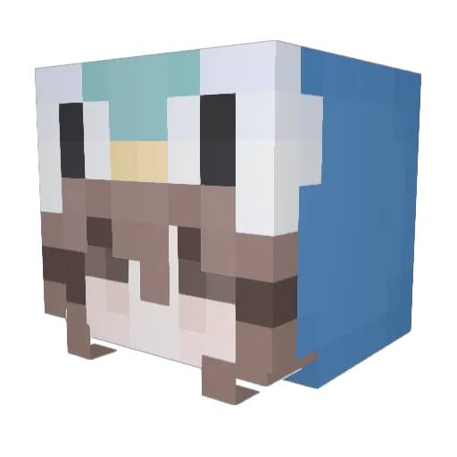 kiarawr Minecraft avatar head, 3D render