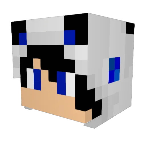 kibaneko Minecraft avatar head, 3D render
