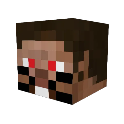 kickbaxx Minecraft avatar head, 3D render