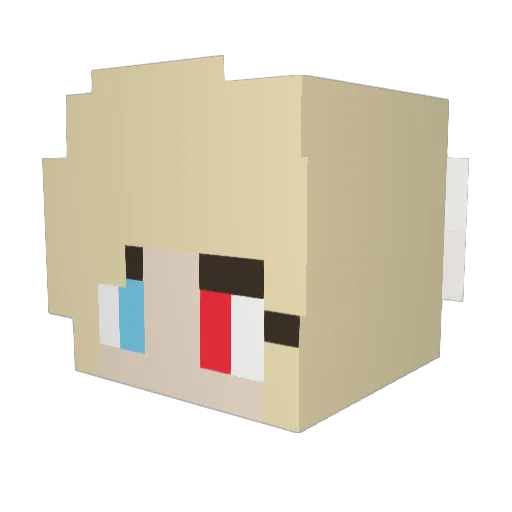 kickel Minecraft avatar head, 3D render
