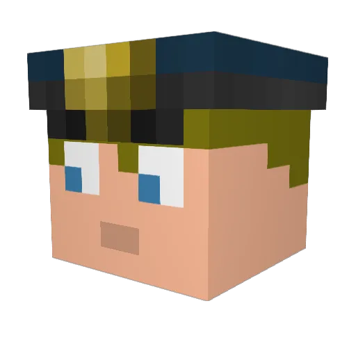 kickgp Minecraft avatar head, 3D render