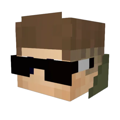 kickos Minecraft avatar head, 3D render