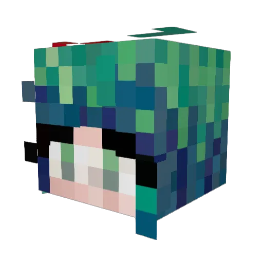 kid_scarlet Minecraft avatar head, 3D render