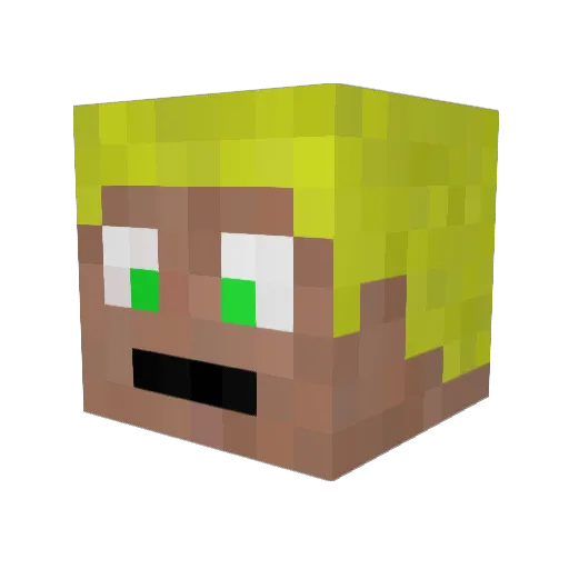 kidakaze Minecraft avatar head, 3D render