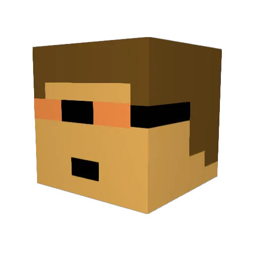 kiddcorsair Minecraft avatar head, 3D render