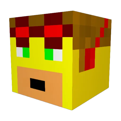 kidflash123 Minecraft avatar head, 3D render