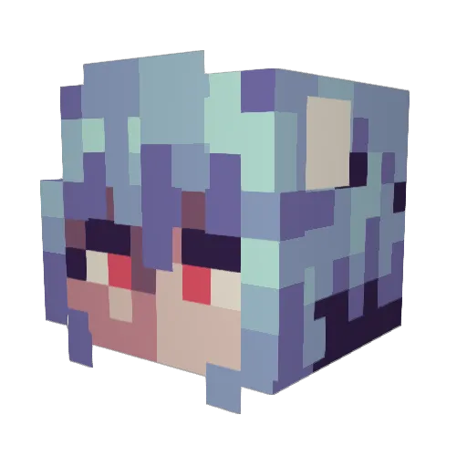 kidkaita Minecraft avatar head, 3D render