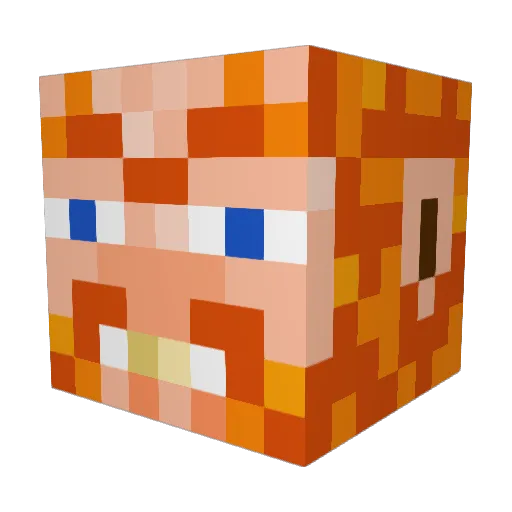 kidonethat Minecraft avatar head, 3D render