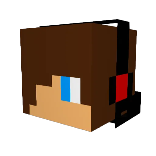 kidschaefer Minecraft avatar head, 3D render