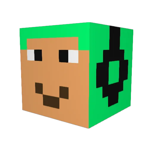 kif_303066 Minecraft avatar head, 3D render