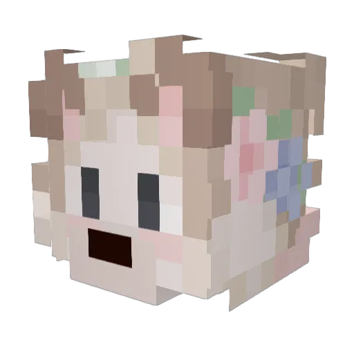 kiffes Minecraft avatar head, 3D render