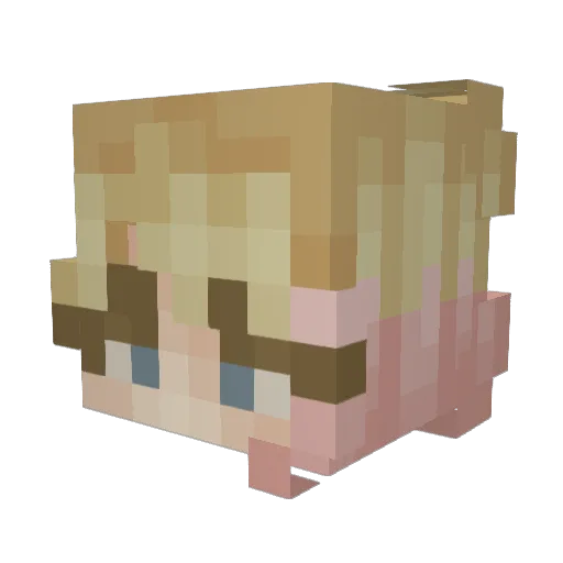 kiibot Minecraft avatar head, 3D render