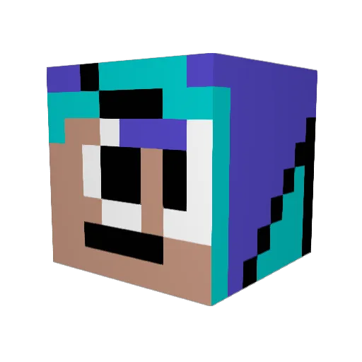 kiich Minecraft avatar head, 3D render