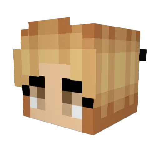 kiineko Minecraft avatar head, 3D render