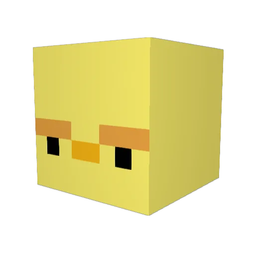 kiiroduk Minecraft avatar head, 3D render