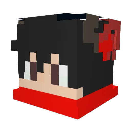 kikaii Minecraft avatar head, 3D render
