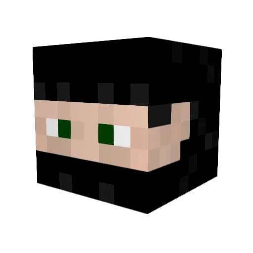 kikdrum Minecraft avatar head, 3D render
