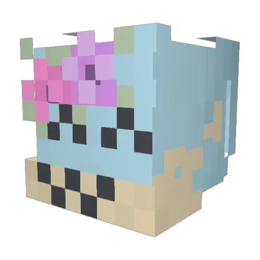 kikfox Minecraft avatar head, 3D render