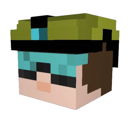 kiki8008 Minecraft avatar head, 3D render