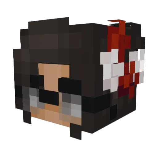 kikii Minecraft avatar head, 3D render