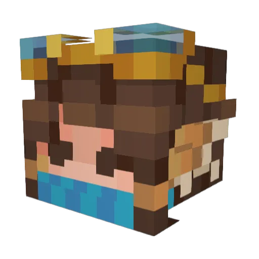 kikinora Minecraft avatar head, 3D render