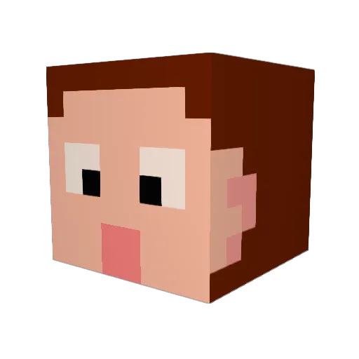 kikipatte Minecraft avatar head, 3D render