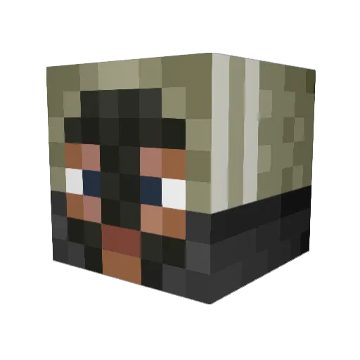 kiktohero Minecraft avatar head, 3D render
