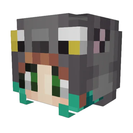 kikusempai Minecraft avatar head, 3D render