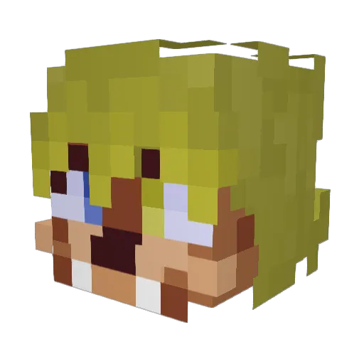 kilkafluffy Minecraft avatar head, 3D render