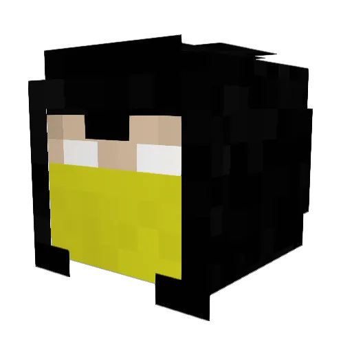 killcrow Minecraft avatar head, 3D render