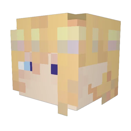 kimikeiki Minecraft avatar head, 3D render