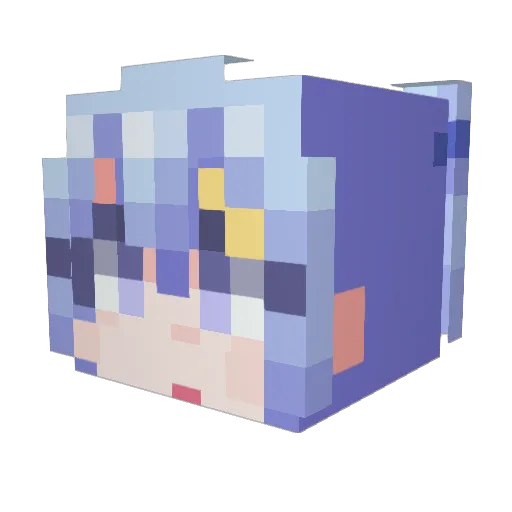 kimkyu Minecraft avatar head, 3D render