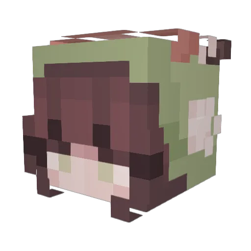 kimmwii Minecraft avatar head, 3D render